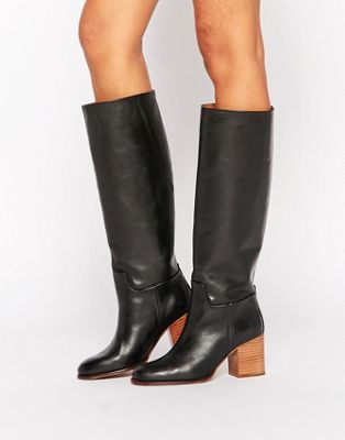 Mango Leather Knee High Boots | ASOS