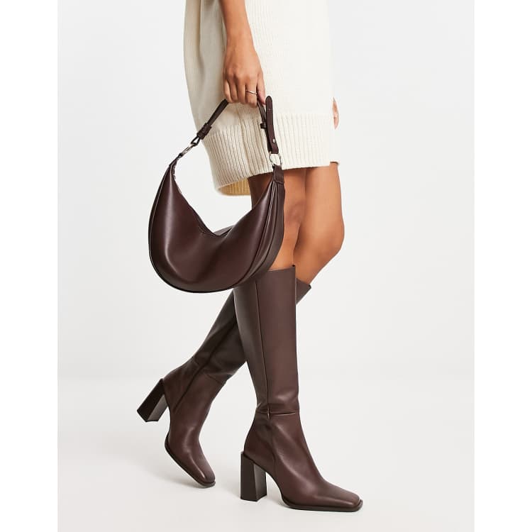 Dark brown clearance booties with heel