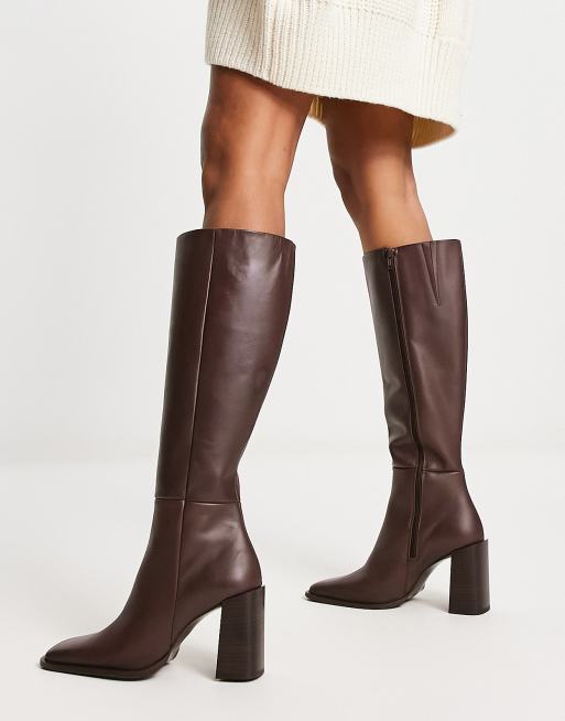 Chocolate brown 2025 knee high boots