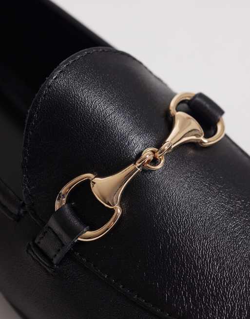 Mango leather loafer with gold hardware in black, 2 of 4