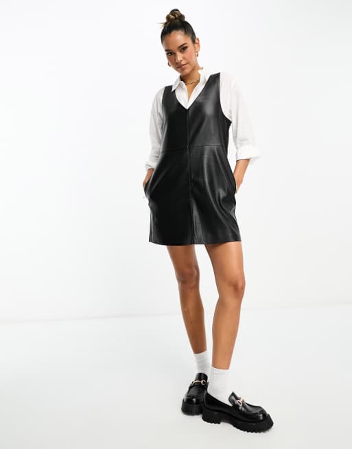 Leather shop look pinafore