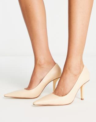 Cream peep toe court shoes sale