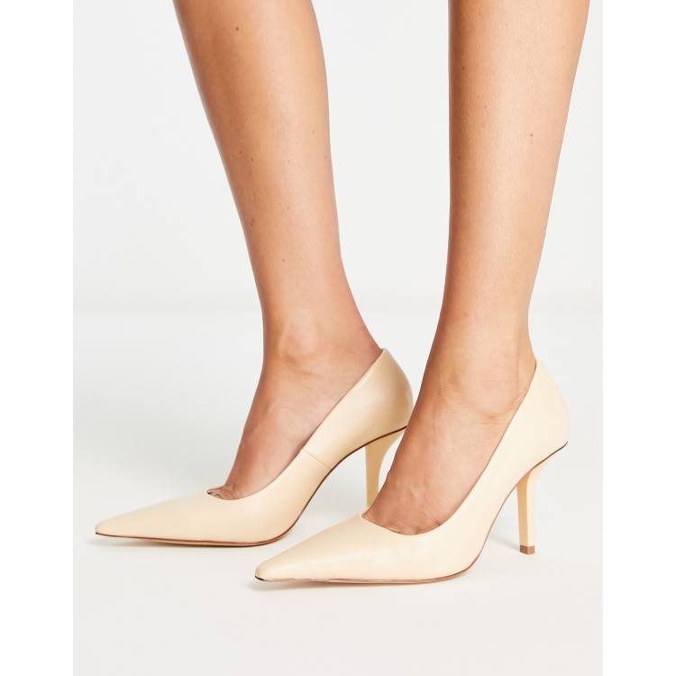 Cream peep cheap toe shoes