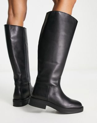 Mango leather riding boots in brown