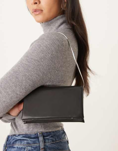 Mango leather shoulder bag in black - view 1