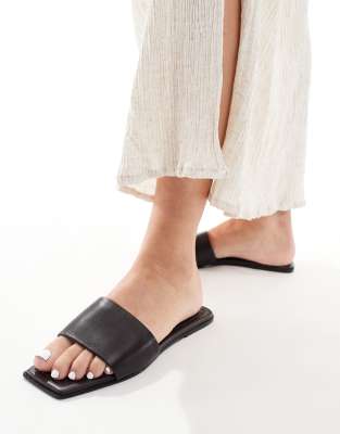 Mango Mango leather sliders in black