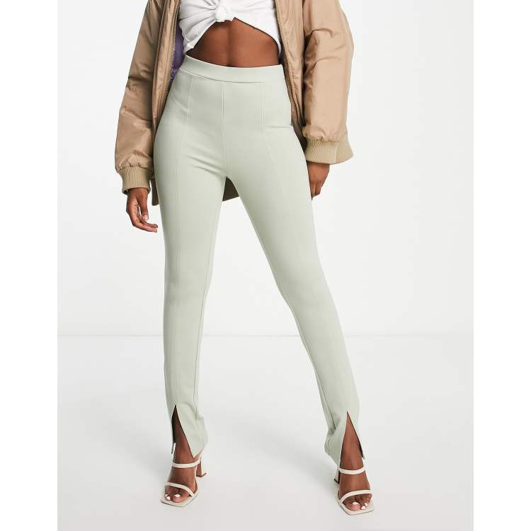 Mango Legging fendu sur le devant Sauge ASOS