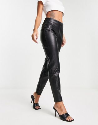 Mango faux leather leggings in black - ASOS Price Checker