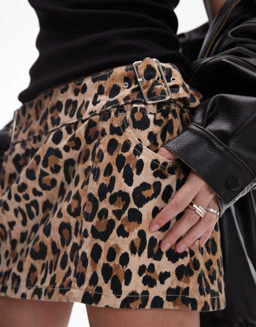 Zara Denim Snake Print Mini Skirt Zara Cotton Denim Zara Snake