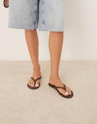Mango Leopard Print Sandals