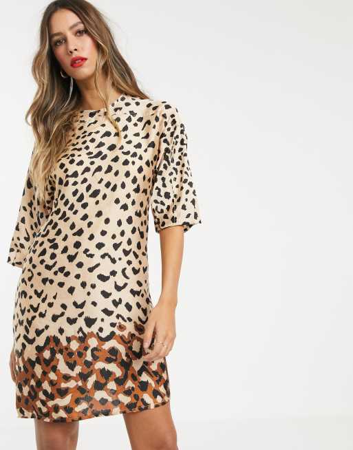 Leopard print shift clearance dress