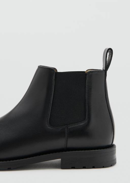 Mango - Leren Chelsea boots in zwart, 4 van 4