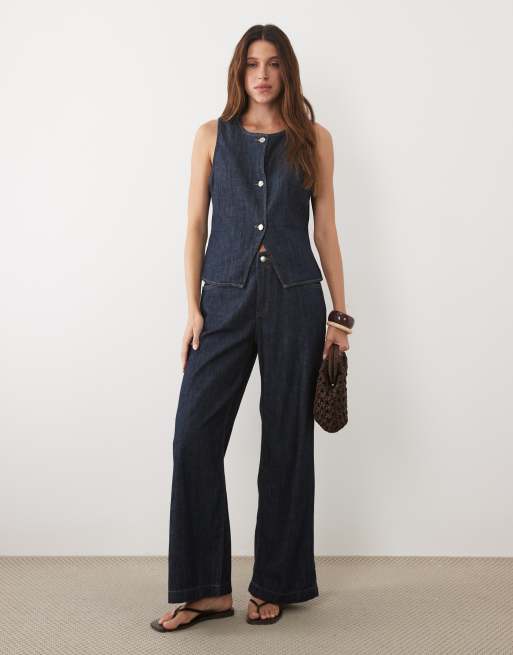 Mango Lia Denim-Weste als Set in Indigo, 3 von 4