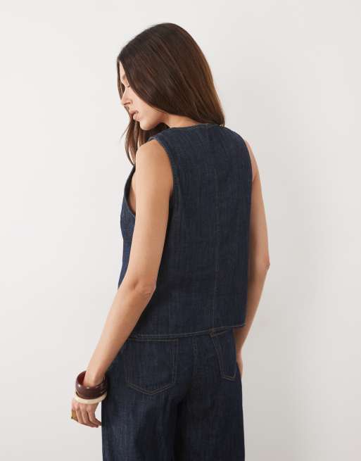 Mango - Lia - Gilet de tailleur d'ensemble en denim - Indigo, 2 de 4