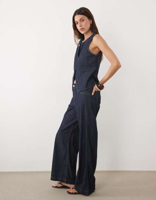 Mango - Lia - Jeans vestibilità comoda color indaco in coordinato, 2 di 5