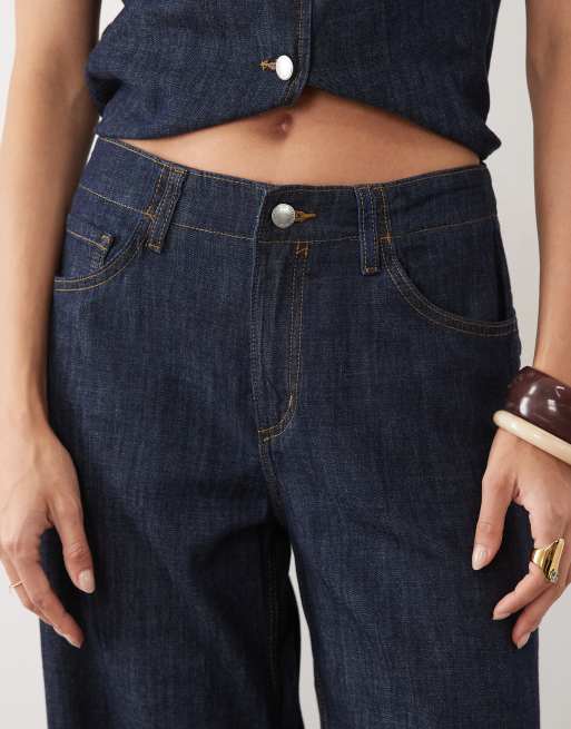 Mango - Lia - Jeans vestibilità comoda color indaco in coordinato, 5 di 5