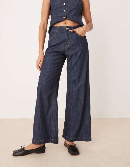Mango - Lia - Zachte denim jeans met rechte pijpen in donkerblauw, deel van co-ord set, 2 van 5