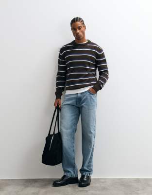 Mango Light Knit Sweater In Brown