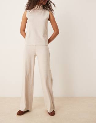 Mango Light Weight Knitted Pant In Neutral
