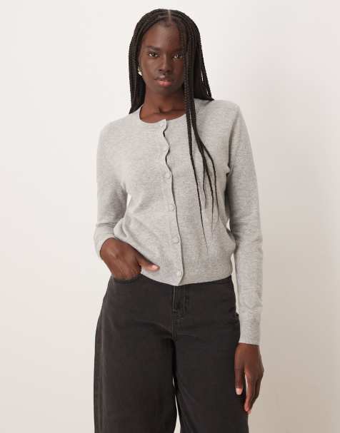 Mango lightweight cardigan in gray - view 1