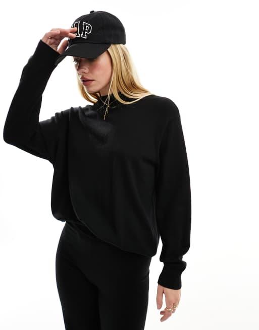 Mango lightweight co-ord jumper in black