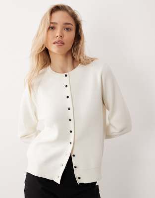 Mango Lightweight Knit Cardigan In Neutral