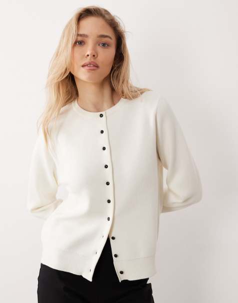 Mango lightweight knit cardigan in cream - view 1