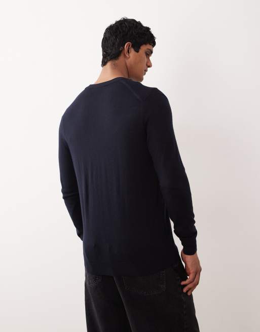 Mango lightweight knitted cardigan in navy, 3 of 5