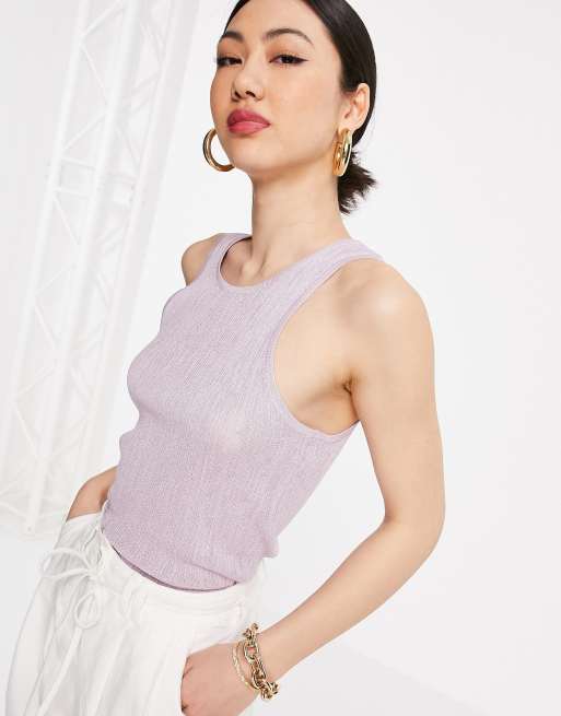 Mango – Lila stickat linne, 3 av 4