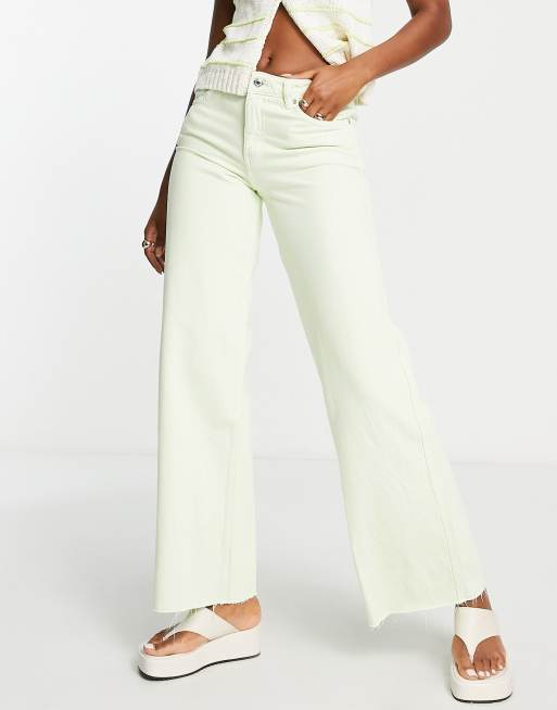 Mango - Limegrønne jeans med lige ben
