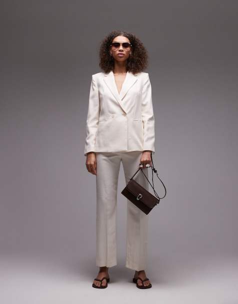 Mango linen look blazer in beige - part of a set - view 1