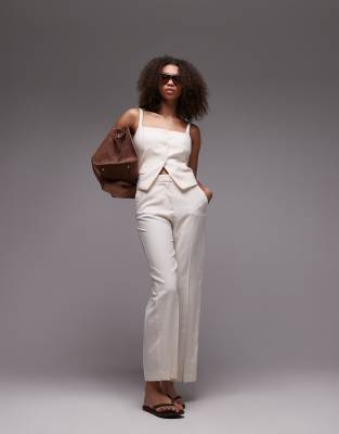 MANGO LINEN LOOK SQUARE NECK VEST 