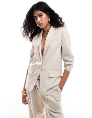 Mango Classic Blazer In Neutral