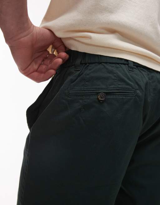 Mango linen mix chino shorts in green, 4 of 5