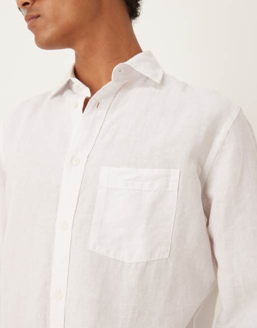 Mango linen mix long sleeve shirt in white, 2 of 4