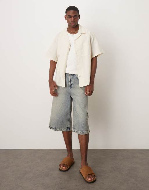 Mango linen mix relaxed fit shirt in beige