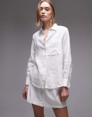 Mango Essential Stretch Poplin Button-up Shirt In White