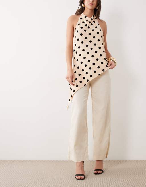 Mango linen mix tailored pants in light beige, 2 of 5