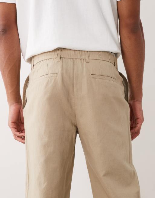 Mango linen mix tie waist pants in ecru, 5 of 5
