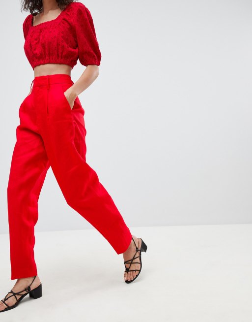 Mango on sale red trousers