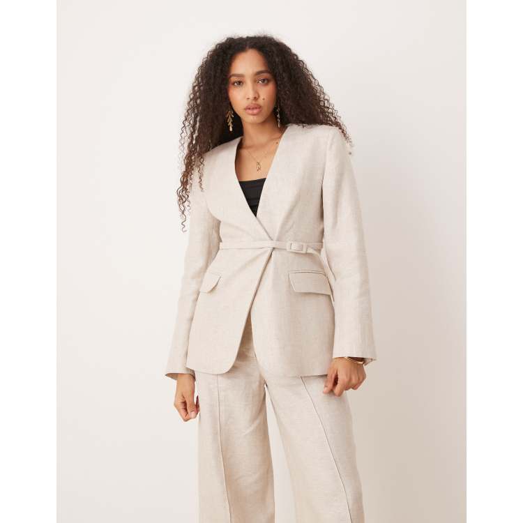 ジャケット・アウター Cordelle Belted Twill Blazer beige 208589702-1-lightbeige?$n_750w