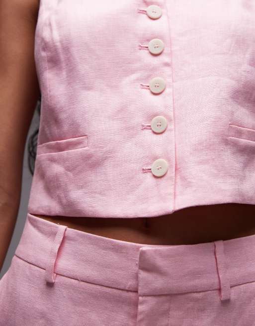 Mango linen vest in pink - part of a set, 2 of 4