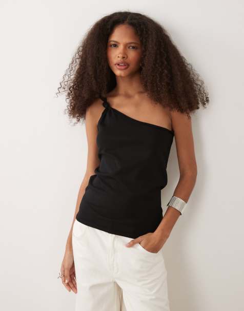 Mango - Lipcombo - Sort ærmeløs oneshoulder-top - view 1