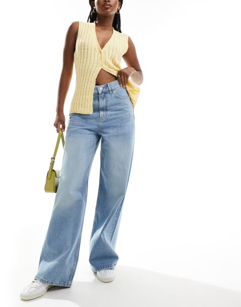 Mango – Ljusblå jeans med raka ben i oversize - view 1