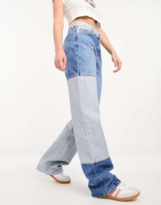 Mango – Ljusblå, panelsydda mom jeans, 5 av 5