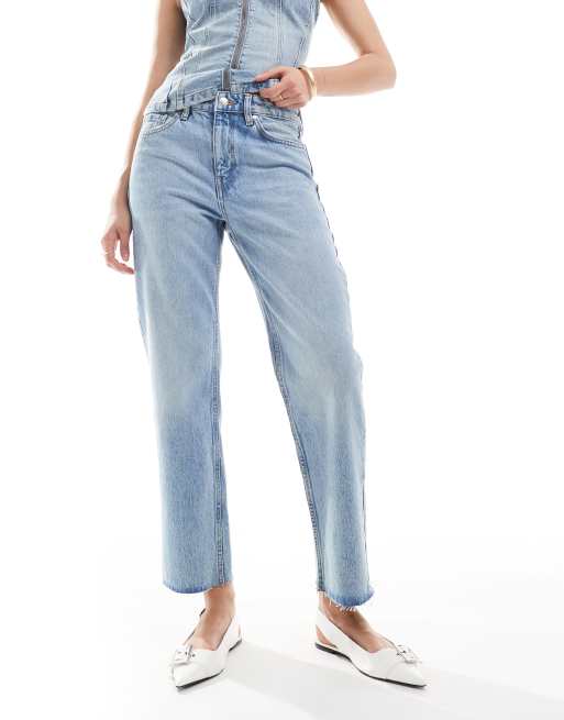 Mango – Ljusblå smala jeans, del av set