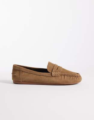 Mango - Loafer aus 100% Wildleder in Braun-Brown