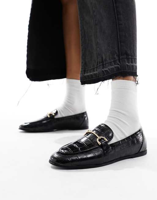 Mango - Loafers met krok-effect in zwart