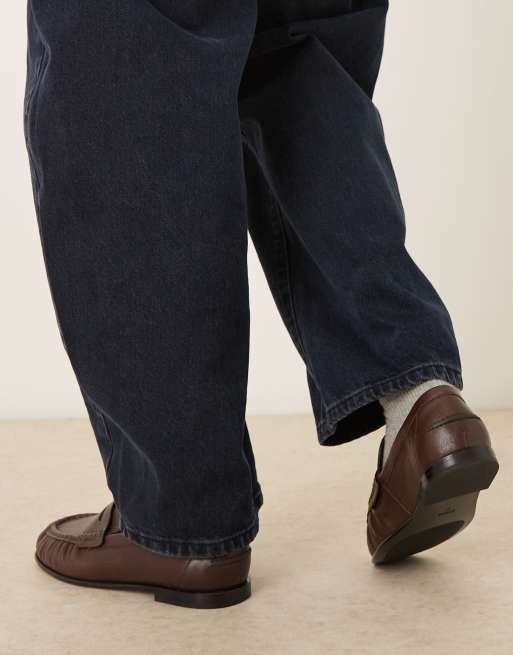 Mango - Loafers van 100% leer in donkerbruin, 3 van 4