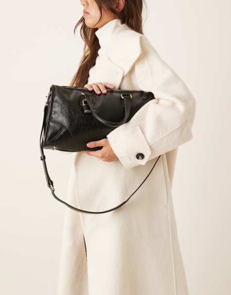 Mango lock charm city bag in black - view 1